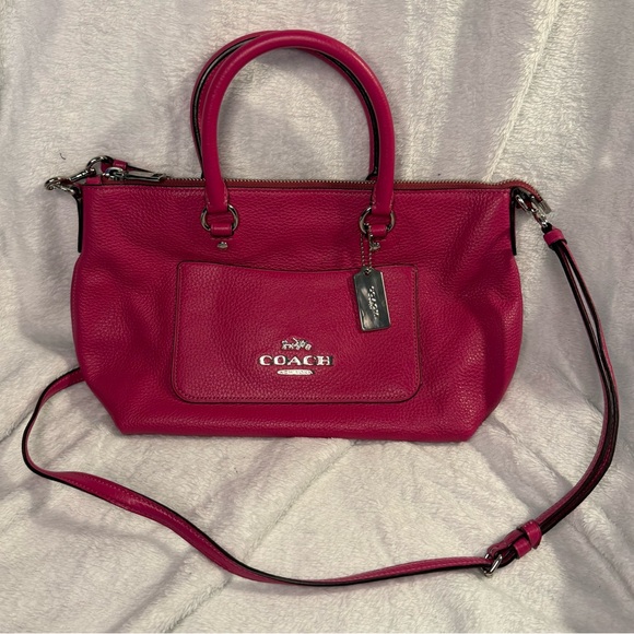 Coach Pink Satchel with Crossbody Strap GUC w/ COA - Picture 1 of 16